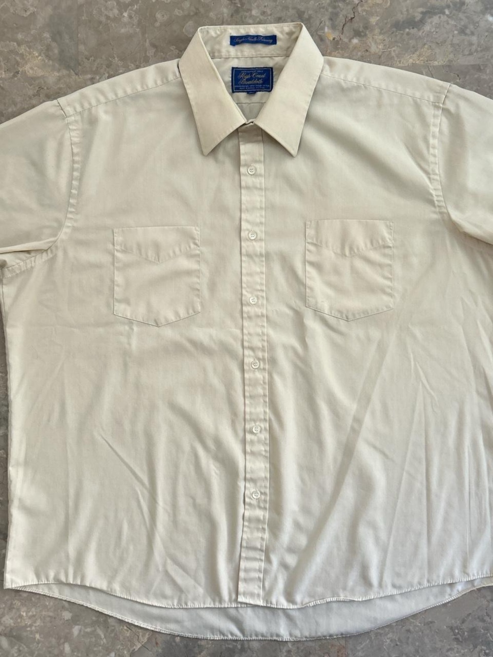 Vintage 1970s Montgomery Ward High Count Broadcloth Dress Shirt 17.5 XL